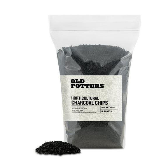 Old Potters Premium Horticultural Charcoal Chips – Organic, pH-Balancing, Moisture-Control for Terrariums, Orchids & Soil Health 12 Quart