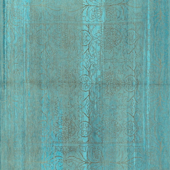 Ahgly Company Indoor Square Abstract Light Blue Modern Area Rugs, 5' Square