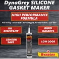 thumbnail image 3 of Dynatex DynaGrey RTV Silicone Gasket Maker 10.1oz Caulk Tube - 500°F High Temperature, Sensor Safe, Low Odor, and Non-Corrosive Silicone Sealing Compound Made in the USA [10-Pack], 3 of 9