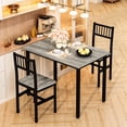 thumbnail image 2 of MOOSENG Small Wooden Dining Table Set for 2, Industrial Sturdy Dinette, Space-Saving Kitchen Table Set for Apartment, Living Room, 2 of 9