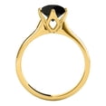 thumbnail image 3 of Aonejewelry 1.50 Carat Round Shape Natural Black Diamond With Natural Side White Diamond Crafted In 10K Solid Rose White & Yellow Gold Engagement Wedding Beautiful Ring For Woman, 3 of 5