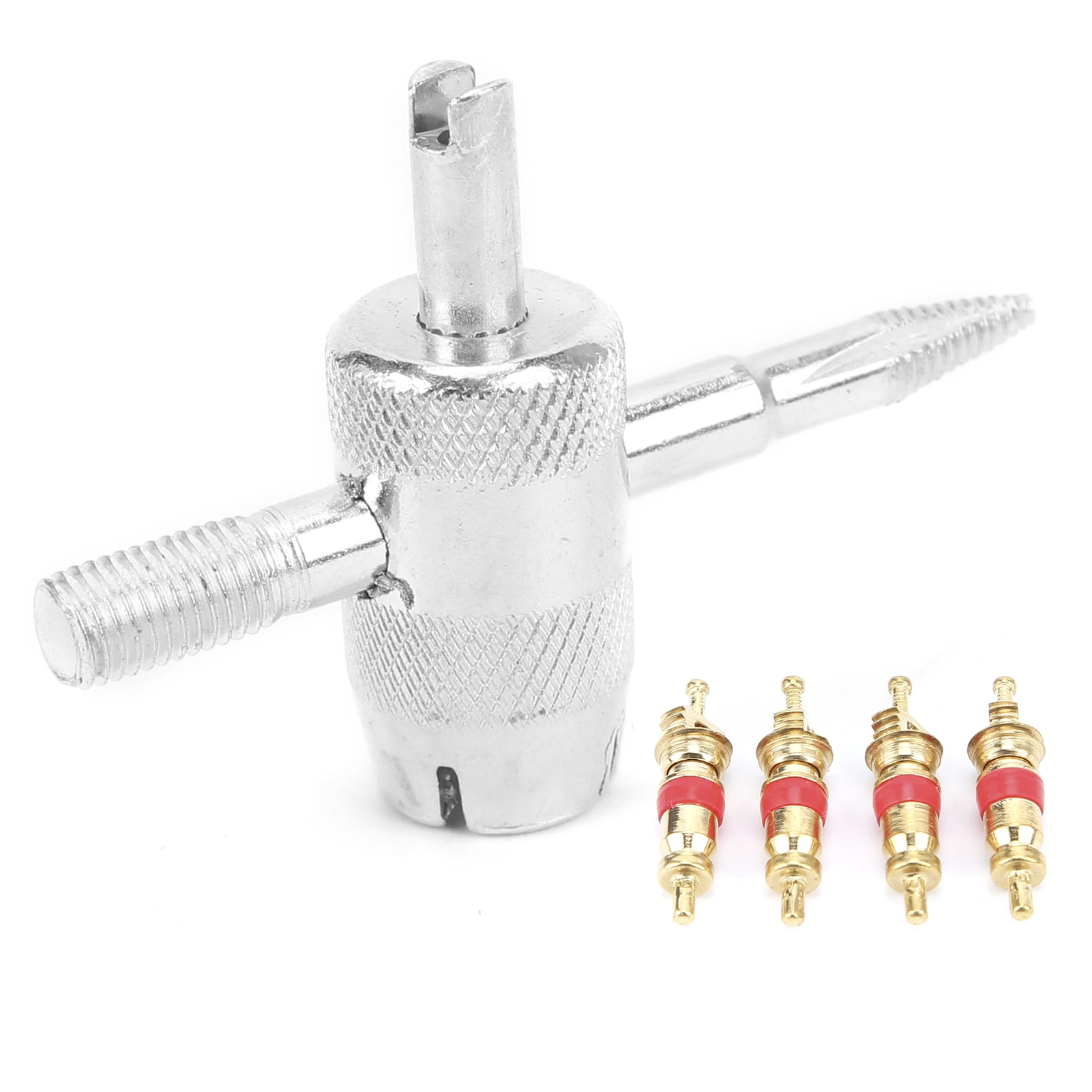 EBTOOLS Tire Valve Core Tool,Tire Valve Stem Tool,Valve Cores Tool Set with 4 in 1 Stem for