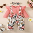 thumbnail image 2 of Combinaison pour Bébé Fille, Tenue Florale, Barboteuse à Manches Longues et Bandeau, 2 of 9