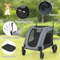 Pefilos 46" Pet Stroller 4 Wheels Extra Large Dog Cat Stroller, Carrier Jogger Travel Foldable Puppy Stroller with Dual Entry, Gray Pefilos 46" Pet Stroller 4 Wheels Extra Large Dog Cat Stroller, Carrier Jogger Travel Foldable Puppy Stroller with Dual Entry, Gray