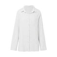 thumbnail image 3 of Women Long Sleeve Shirt Top Polyester Solid Casual Loose Embroidered Top, 3 of 4