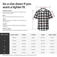 thumbnail image 6 of Lsque Black White Plaid pattern Hawaiian Shirt for Men, Unisex Summer Beach Casual Short Sleeve Button Down Shirts-Small, 6 of 9