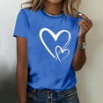 thumbnail image 4 of Erwazi Women's Valentine's Day T-Shirt Heart Print Crew Neck Short Sleeve Casual Summer Top, 4 of 7