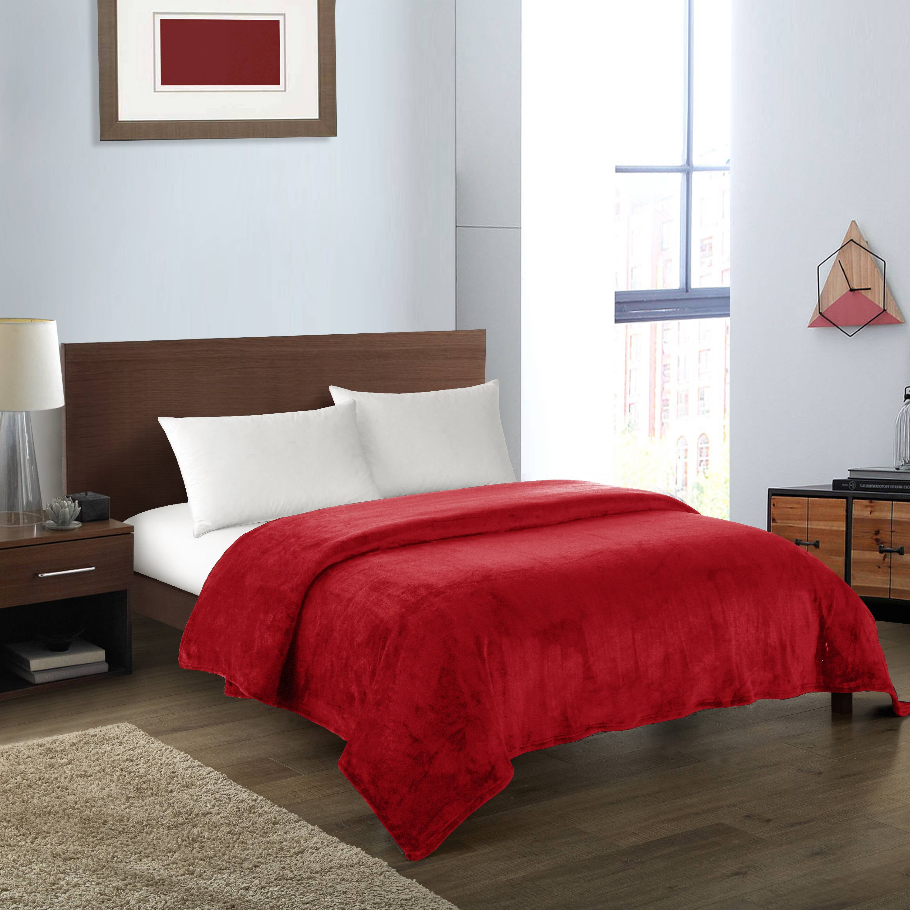 Golden Beige Double Deluxe Plush Fleece Blanket Luxury Warm Home Sofa Bed Throw 