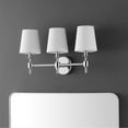 thumbnail image 4 of SAFAVIEH Darya 3-Light LED Chrome Metal Wall Sconce with White Shade, 4 of 5