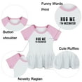 thumbnail image 2 of Pack of 2, Kiss Me I'm Vaccinated & Hug Me I'm Vaccinated Funny Dresses For Baby, Newborn Babies Skirts, Infant Princess Dress, Toddler Frocks (Pink Raglan Dresses, 6-12 Months), 2 of 5