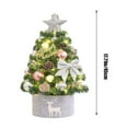 thumbnail image 3 of Mini Christmas Tree, Flocked Christmas Tree, Small Encrypted Desktop Christmas Tree Ornament, 17.71 Inch White Artificial Tree with LED Lights for Home Office Decoration, 3 of 7