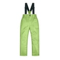 thumbnail image 2 of LNZGNM Youth Snow Bibs 12-13Y Insulated Waterproof Ski Pants Windproof Warm Snowpants Winter Outdoor Snowboard Overalls with Zipper Pockets Unisex, Fluorescent Green, 12-13Y, 2 of 7