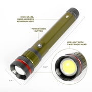 (2 pack) Swiss Tech Zuverlässig LED Flashlight with Power Bank, 6500 Lumens, Dual Power Rechargeable and AA Batteries
