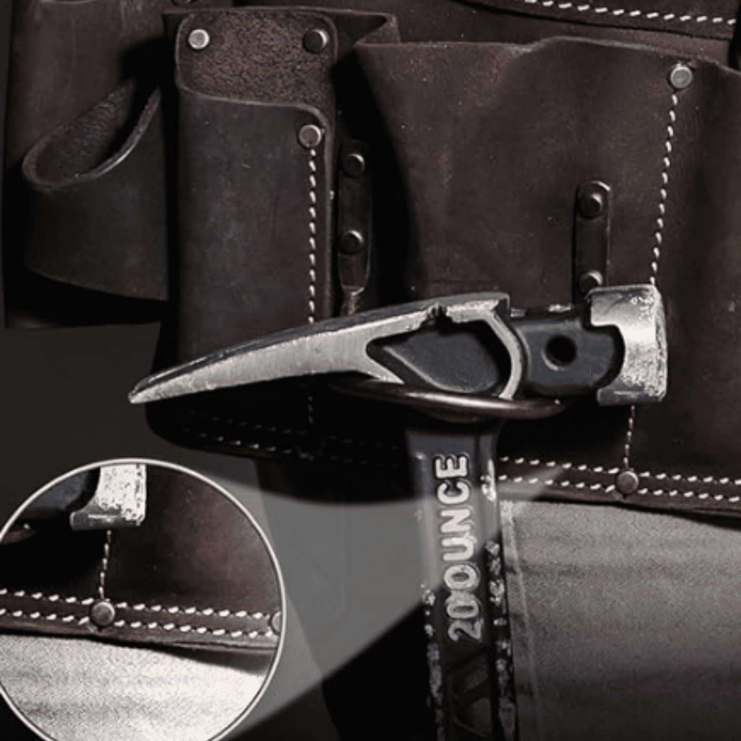 Pro Full Grain Leather Tool Pouches - Made with Double Stitching and Rivet Reinforced Pockets
