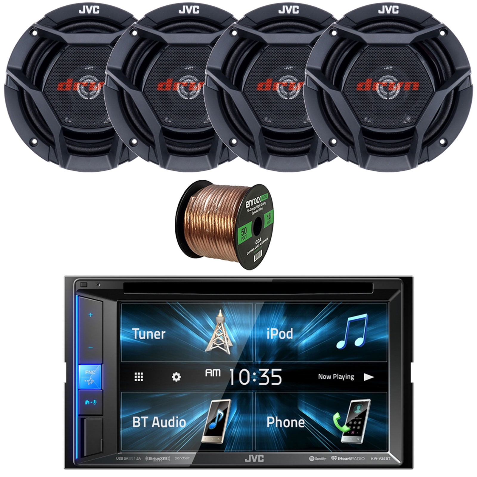 JVC KWV25BT Touchscreen DoubleDIN AM/FM Radio Bluetooth USB CD Player