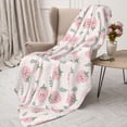thumbnail image 3 of Disketp Floral Strawberr Cozy Flannel Fleece Throw Blanket: Has a velvety texture for All Seasons - Perfect for Women, Men, & Kids"80"x60", 3 of 6