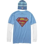 Superman - Men's Hangdown Tee with Beanie