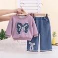 thumbnail image 4 of Cethrio Girls Cotton Outfit Sets, 2 Piece Long Sleeve Fall Casual Girls' Clothing Sets Purple Size 0-12 Months, 4 of 6