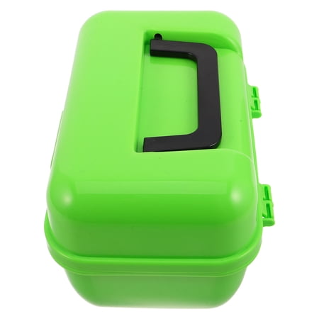 IMIKEYA Light Green Fishing Tackle Box Compact Plastic Double Layer Storage for Lure and Bait