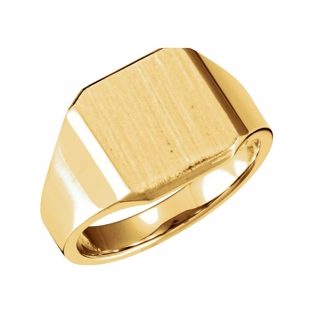 10k Yellow Gold 14mm Solid Men Gents Signet Ring - Walmart.com