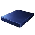thumbnail image 2 of Heavyweight Satin Fitted Sheet Only, Luxury Silky Fitted Sheet Ultra Soft Deep Pocket Bottom Sheet, Wrinkle & Fade Resistant(KING,Dark Blue), 2 of 7