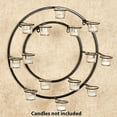 thumbnail image 2 of Melrose Ensemble de 2 Porte-Bougies Muraux Ronds Modernes en Métal Noir 18 Pouces, 2 of 4