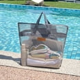 thumbnail image 5 of Yardvibe Beach Tote Bag for Women, 16.93"x14.17" Large Mesh Holiday Handbag, Reusable Summer Casual Shoulder Bags for Travel Swimming (Gary-Big), 5 of 5