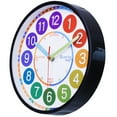 thumbnail image 3 of Colorful Teaching Wall Clock,Kids Learning Time,Black, 3 of 7
