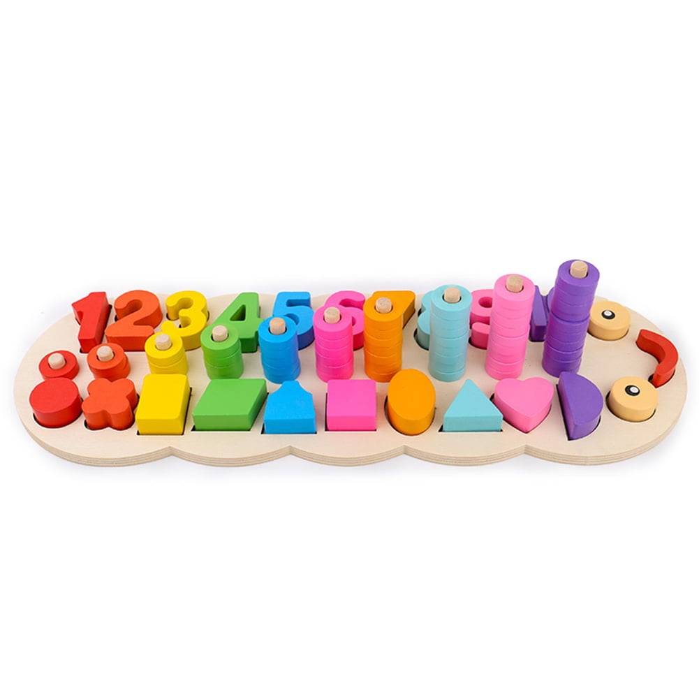 Montessori Learning Wooden Numbers Kids Caterpillar Educational Toy Jigsaw 