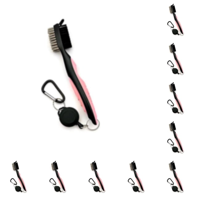 Soidarity Cepillo para palos de Golf, repuesto ergonómico portátil, cepillos para zapatos de Color sólido, accesorios para herramientas de Rosa sin tapa 10Conjunto