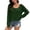 28#Green, variant on Women's Crochet Hollow Out Drop Shoulder Beach Cover Up Scoop Neck Long Sleeve Sweater Top