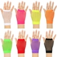 thumbnail image 5 of Nvzi Guantes cortos de rejilla de poliéster de color rosa para adultos (paquete de 1) perfectos para fiestas y disfraces, 5 of 5