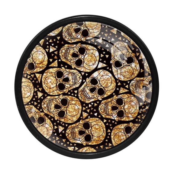 4 Pcs Skull Knobs for Kitchen Cabinet Cupboard Dresser Bookcase Drawer Pulls Handles Round Home Decor