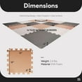 thumbnail image 4 of BalanceFrom 16-Pack 12”x12” Interlocking Puzzle Play Mat, 0.4” Thick, Cream/Gray/Beige, 4 of 12