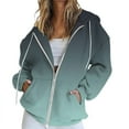 thumbnail image 2 of Women's Fall Jacket Oversized Pocket Sweatshirt Casual Clothing Zipper Track Jacket Solid Color Long Sleeve Tops, 2 of 5