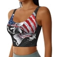 thumbnail image 2 of Vsdgher Largemouth Bass Fish in USA Print Women Sleeveless Athletic Tank Top Built-in Bra Camisole Sports Vest for Yoga Running Fitness Exercise with Removable Pads, 2 of 8