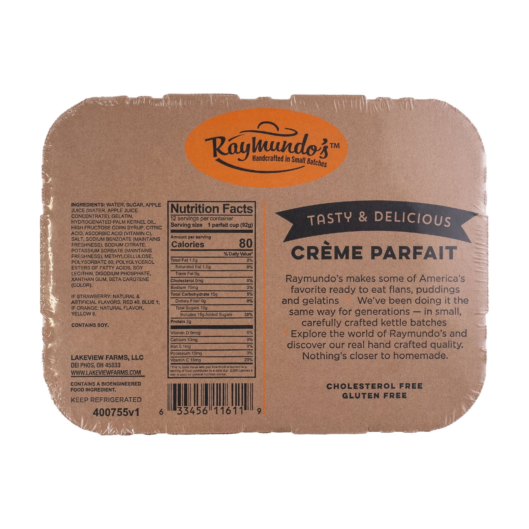 Raymundo's Creme Parfait Assorted Gelatin Cups, 3.25 oz, 12 Pack, Peanut-Free