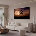 thumbnail image 3 of Silhouette Of Man Riding Bicycle On Mid Air During Sunset Moon Canvas Poster Bedroom Decor Sports Landscape Office Room Decor Gift,Frame-style,16x24inch(40x60cm), 3 of 8