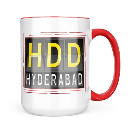 

Neonblond HDD Airport Code for Hyderabad Mug gift for Coffee Tea lovers