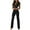 Black, variant on Riforla Ladies Button V-Neck Sleeveless Solid Color Jumpsuit Professional Wear Women Jumpsuits for Women Black XL