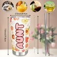 thumbnail image 5 of 20oz Aunt Tumbler With Straw and Lid, Best Aunt Ever Tumbler Coffee Mug, Auntie Cup Birthday Christmas Aunt Gifts From Niece and Nephew, 5 of 6