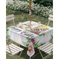 thumbnail image 3 of Square Outdoor Tablecloth with Umbrella Hole Spring Easter Outside Table Cloth Waterproof Patio Table Cover Watercolor Eggs Gnomes Flowers Leaf Plaid Zipper Tablecloths for Picnic Camping 60x60 Inch, 3 of 8