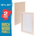 thumbnail image 2 of U.S. Art Supply 16" x 20" Birch Wood Paint Pouring Panel Boards, Studio 3/4" Deep Cradle (Pack of 2), 2 of 6