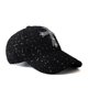 thumbnail image 2 of Gorra de béisbol lisa de algodón con parche cruzado de strass, 2 of 4