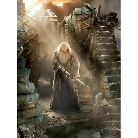 Full Round Drills The Lord of The Rings Gandalf Diamond Painting Kit DIY Cross Stitch Rhinestone Mosaic Home Decoration Gift