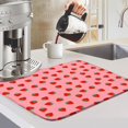 thumbnail image 6 of 18x24 Inch Strawberry Dish Drying Mat Pink Absorbent Kitchen Pad, Reversible Microfiber Drainer Protector for Countertops, Sink Areas, Coffee Bar Summer Fruits Theme, 6 of 6