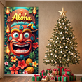 thumbnail image 6 of Decorative Design Aloha Tiki Mask Banner Tropical Flowers Wooden Background for Hawaiian Party Luau Celebration Summer Event, 6 of 8