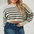 thumbnail image 4 of Ladies‘ Solid Color Knit Sweater with Long Sleeves and Loose Fit, 4 of 9