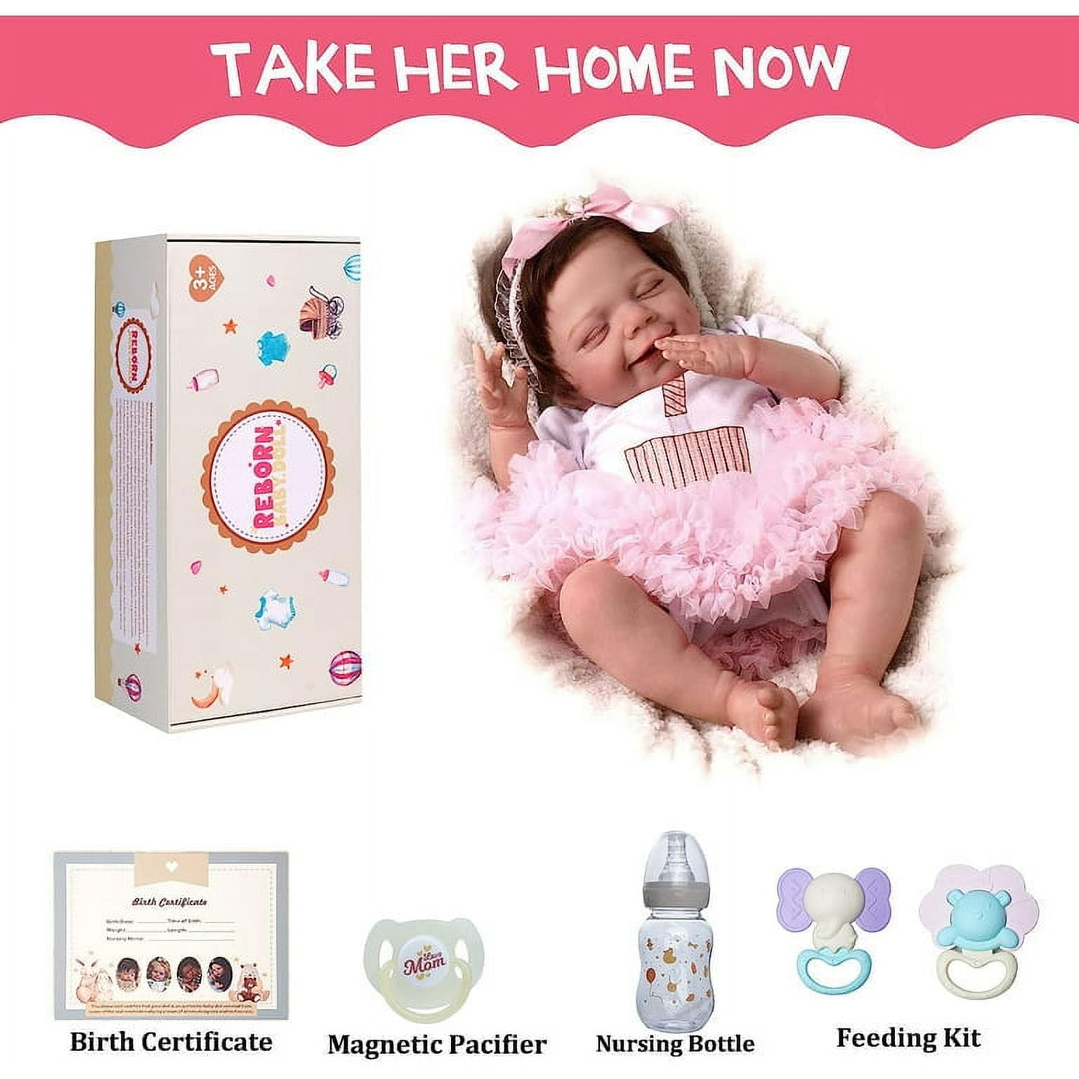  JIZHI Lifelike Reborn Baby Dolls - 20Inch-Real Baby Feeling  Realistic-Newborn Baby Dolls Adorable Smiling Real Life Baby Dolls with  Gift Box for Kids Age 3+ : Toys & Games