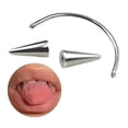 thumbnail image 3 of Cosplay dentadura postiza JanHm Universal Acero inoxidable Drácula encaje dientes para Carnaval, 3 of 5